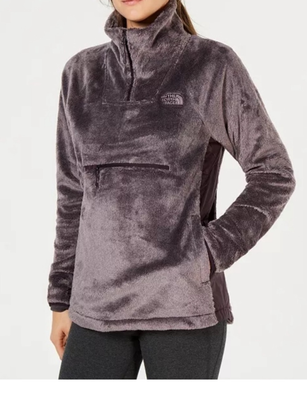 The North Face Plush Osito Hybrid Quarter-Zip - Charcoal Purple